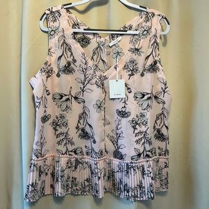Sioni Pink Floral Sleeveless Blouse